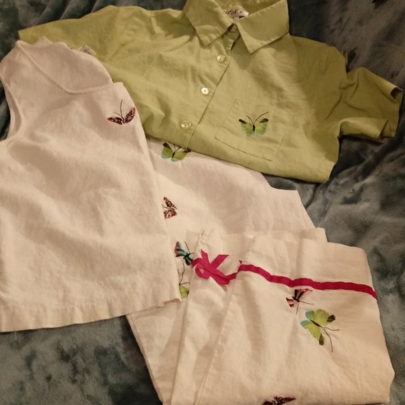 A.K.C. Pants - 3pc Pretty Butterfly Summer Cropped Set by A.K.C.